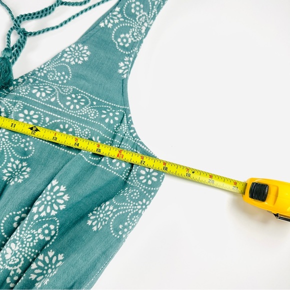 Madewell Beach Womens Medium Teal Floral V Neck Lightweight Breezy Romper NWT - Picture 12 of 15